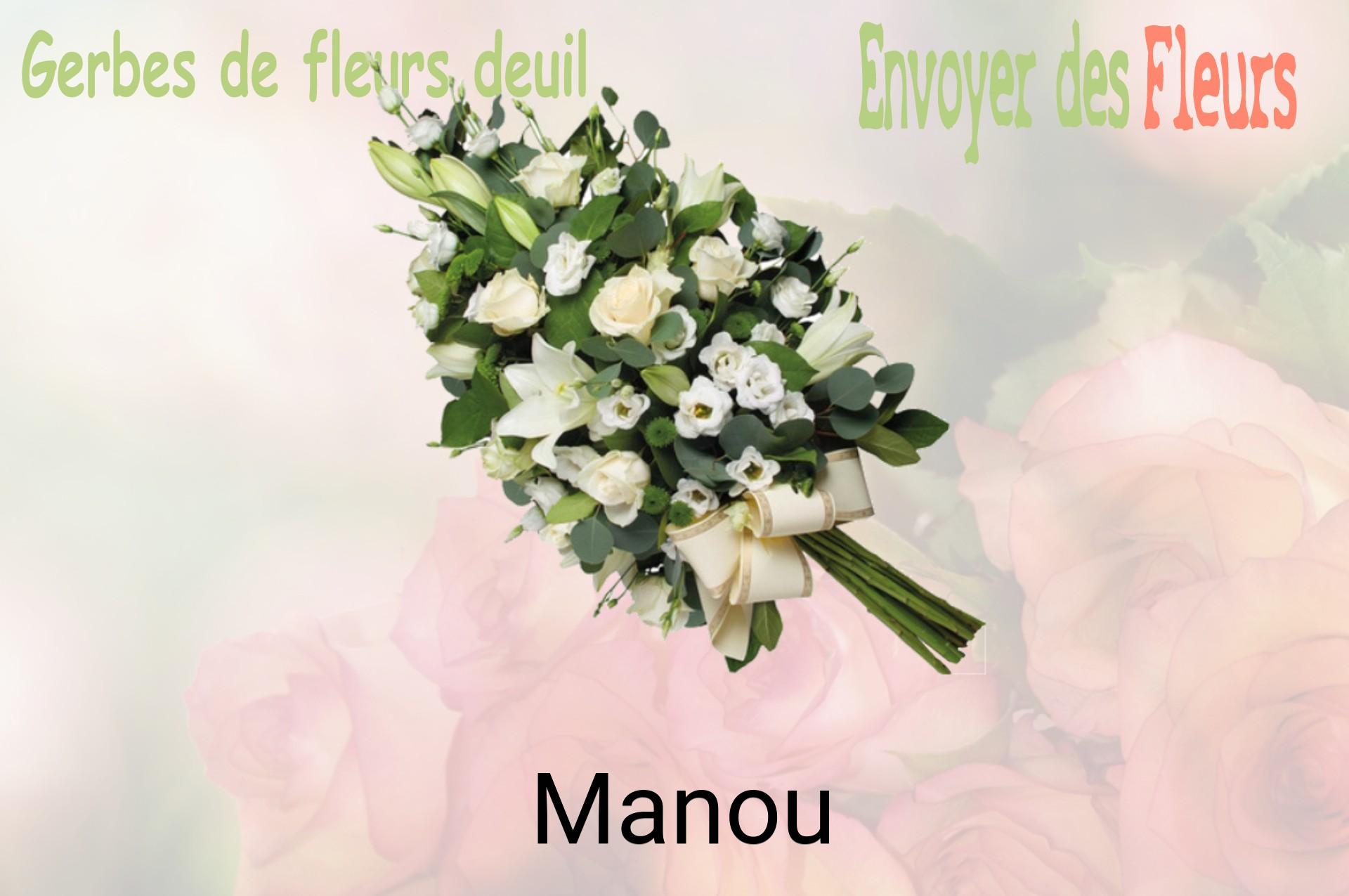 Gerbe de fleurs de deuil livrée à Manou